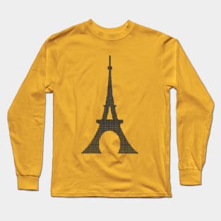 Eiffel Tower - Tiled Grid Design Long Sleeve T-Shirt